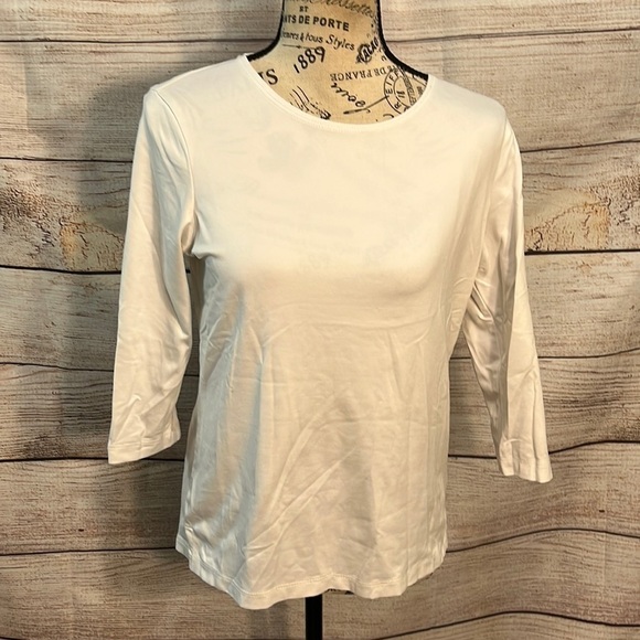 A’nue Miami Perfect Crew Long Sleeve Shirt Tee Soft Fabric Size Small White - Picture 2 of 12